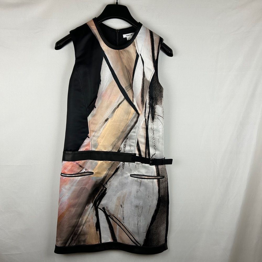 HELMUT LANG Formal Sleeveless Dresses art to dress belted leather trim size 6